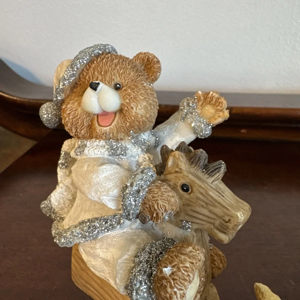 Cherished Teddies On Seesaw With A Bird